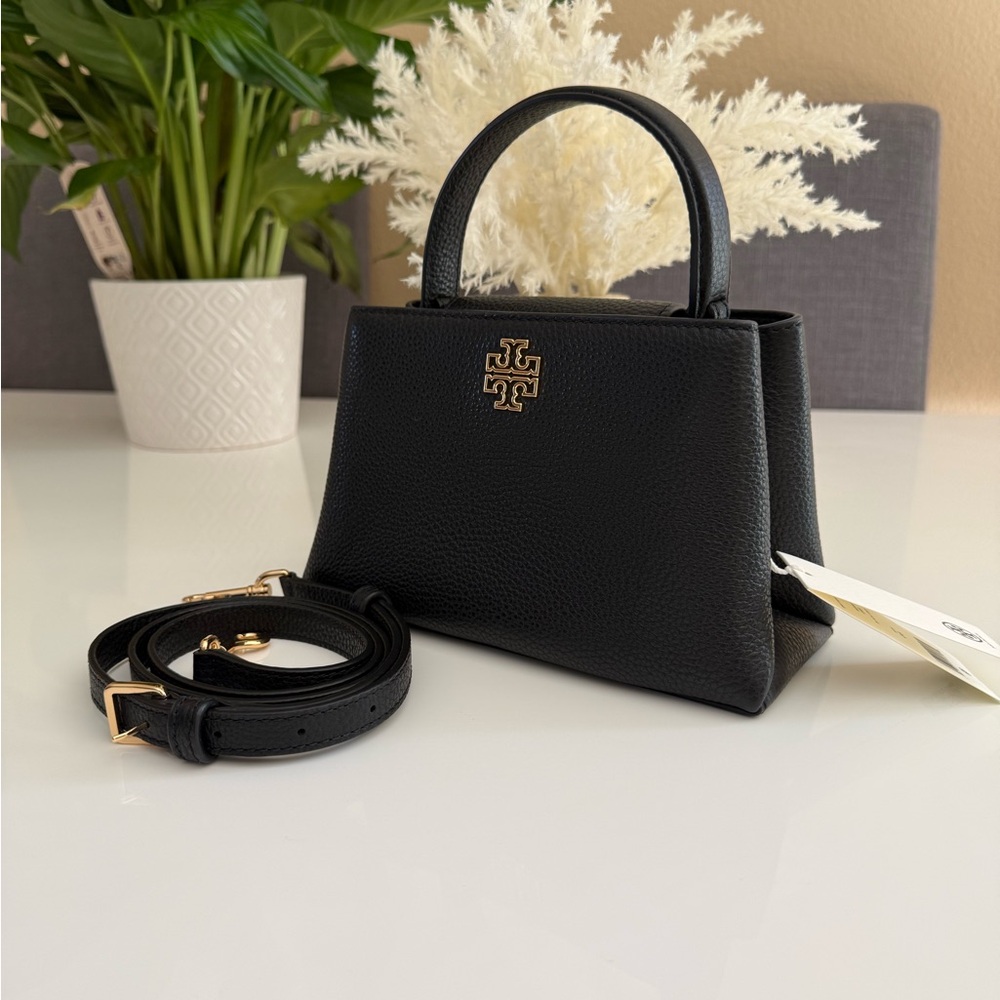 New, tory burch Britten micro satchel crossbody black $450